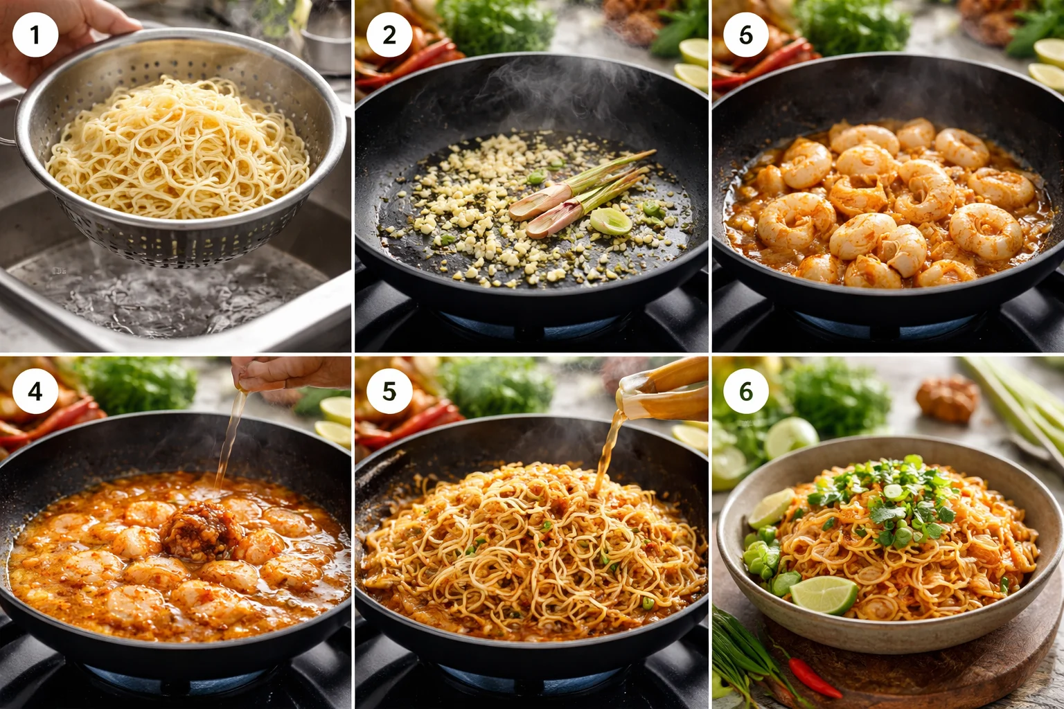 soupless tom yum noodles