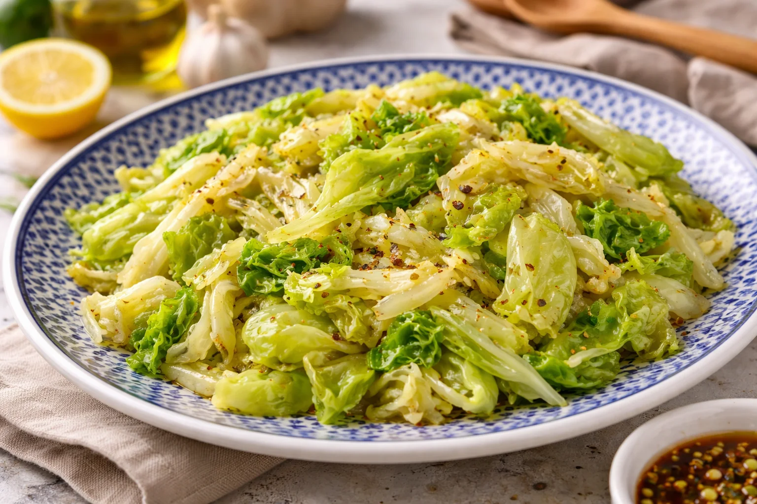 Savory Stir-Fried Cabbage with Fish Sauce & Garlic Bliss