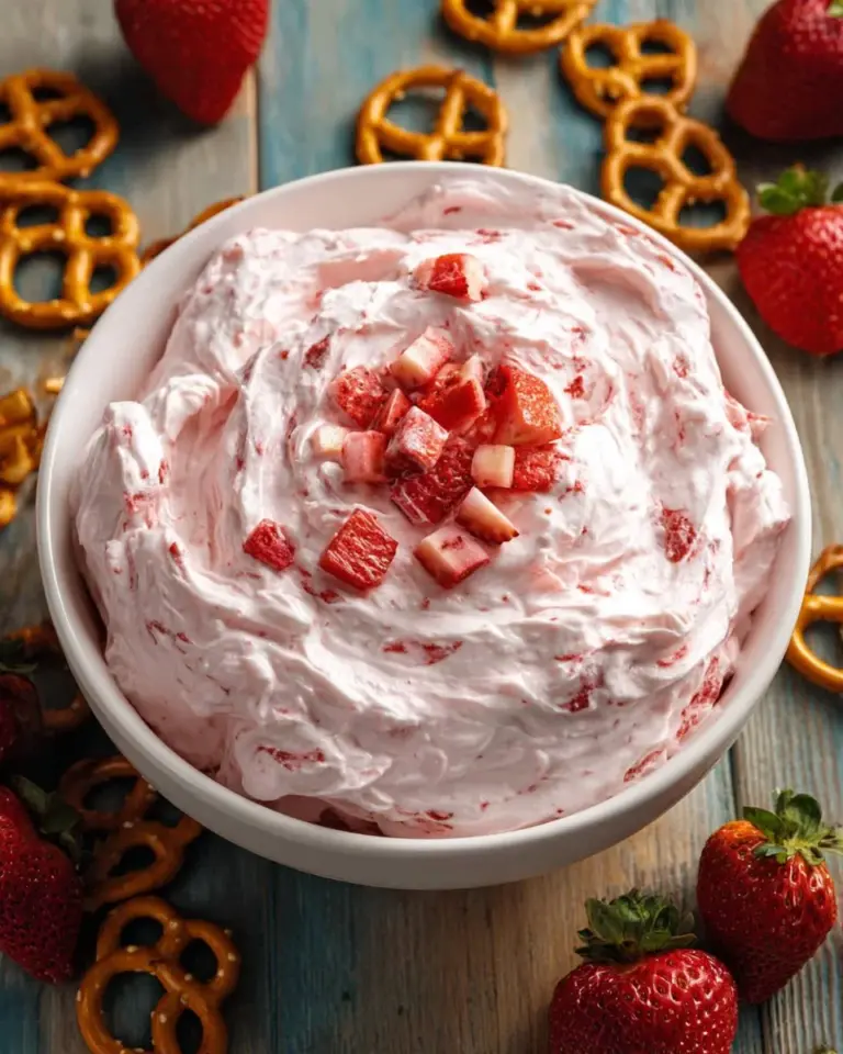 Delicious Strawberry Dream Dip served with fresh fruit for dipping