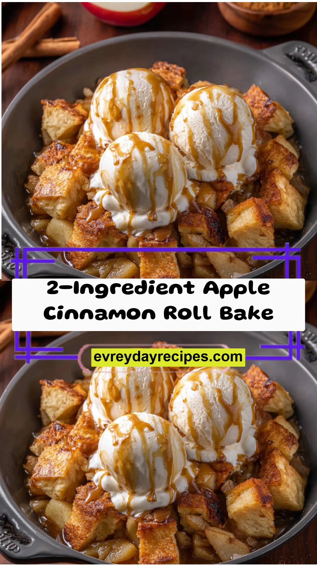 2-Ingredient Apple Cinnamon Roll Bake