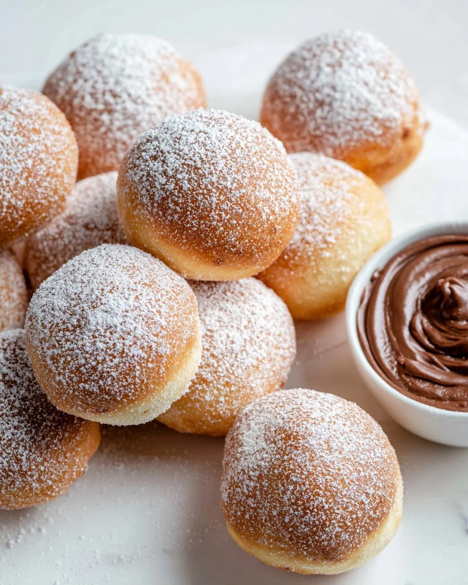 Delicious Air Fryer Nutella Bombs filled with chocolate hazelnut spread