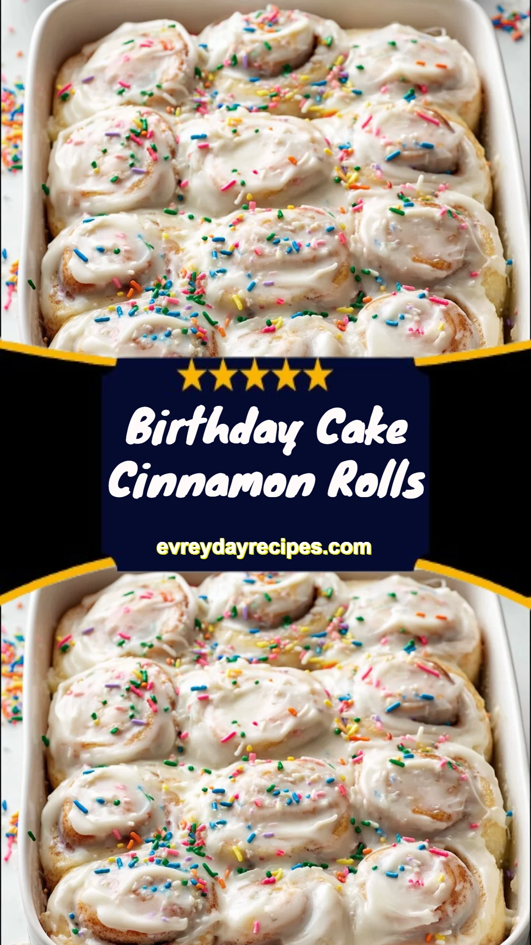 Birthday Cake Cinnamon Rolls