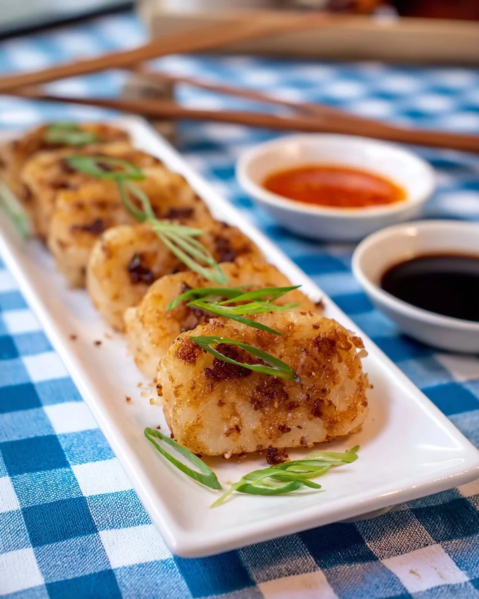 Chinese Daikon Cake with Sausage and Seafood
