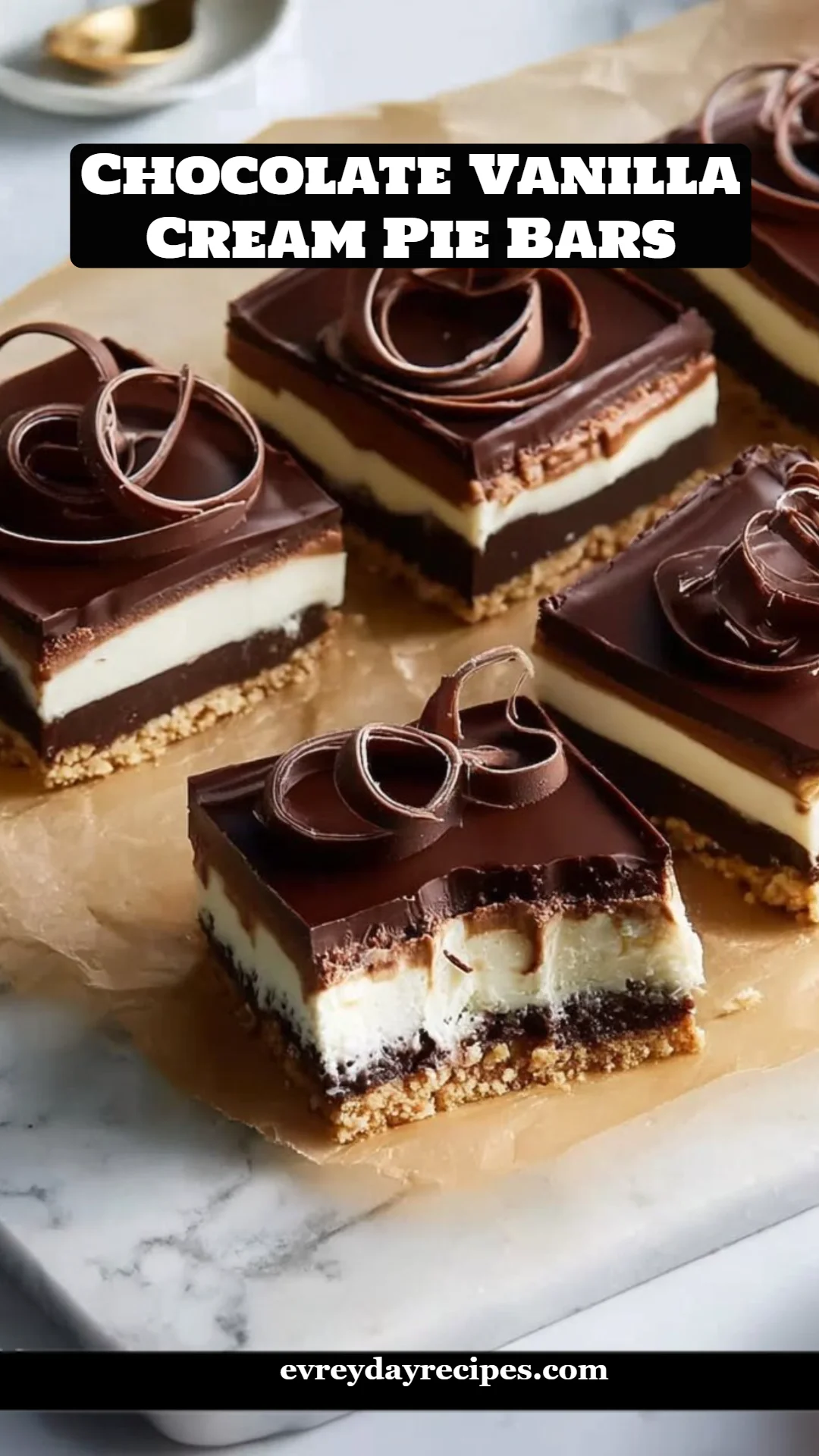 Chocolate Vanilla Cream Pie Bars