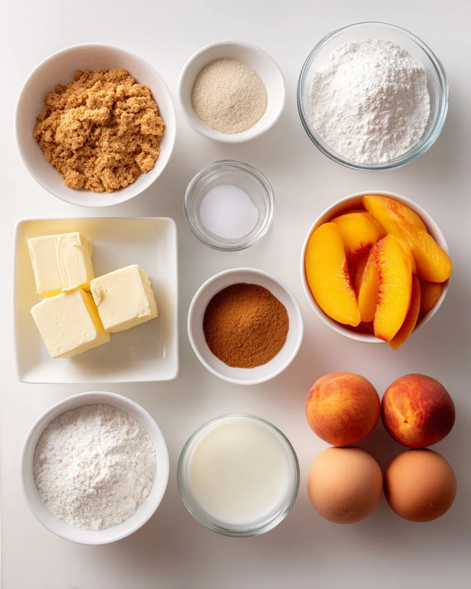 Cinnamon Streusel Peach Cobbler Cheesecake