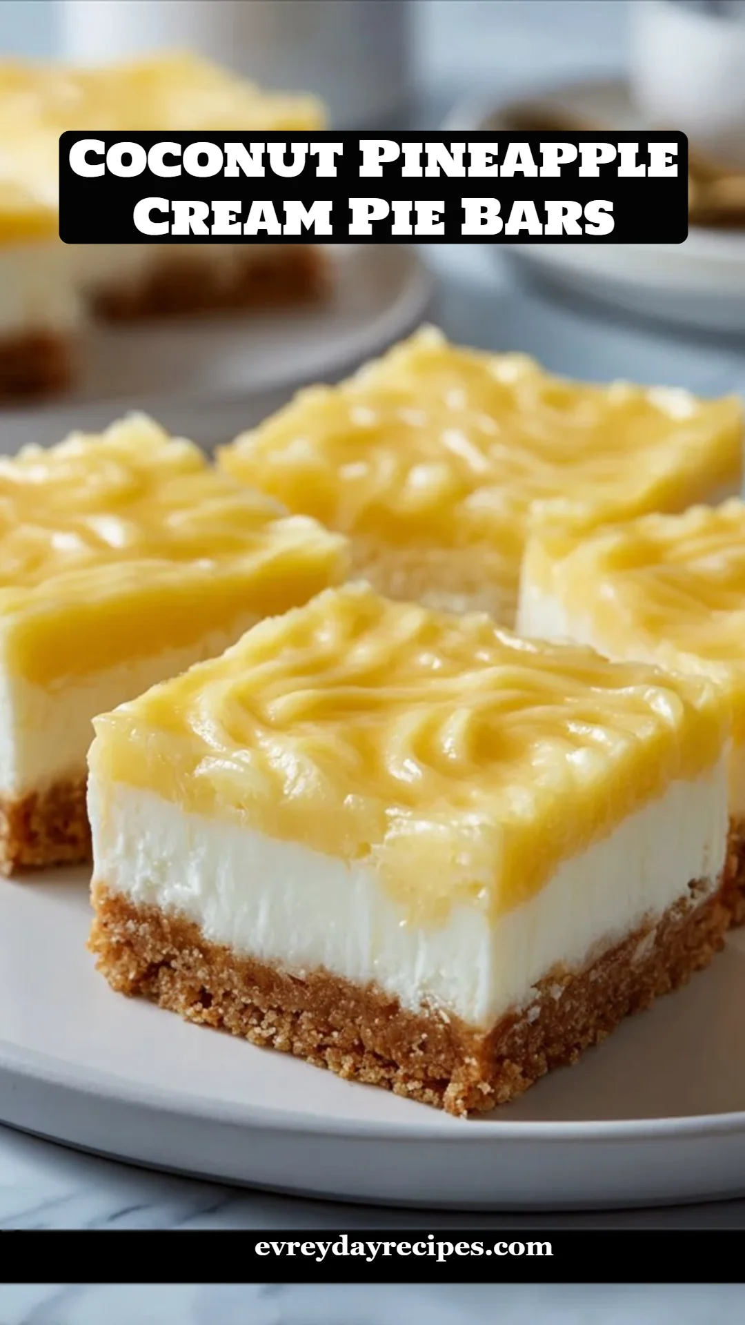Coconut Pineapple Cream Pie Bars