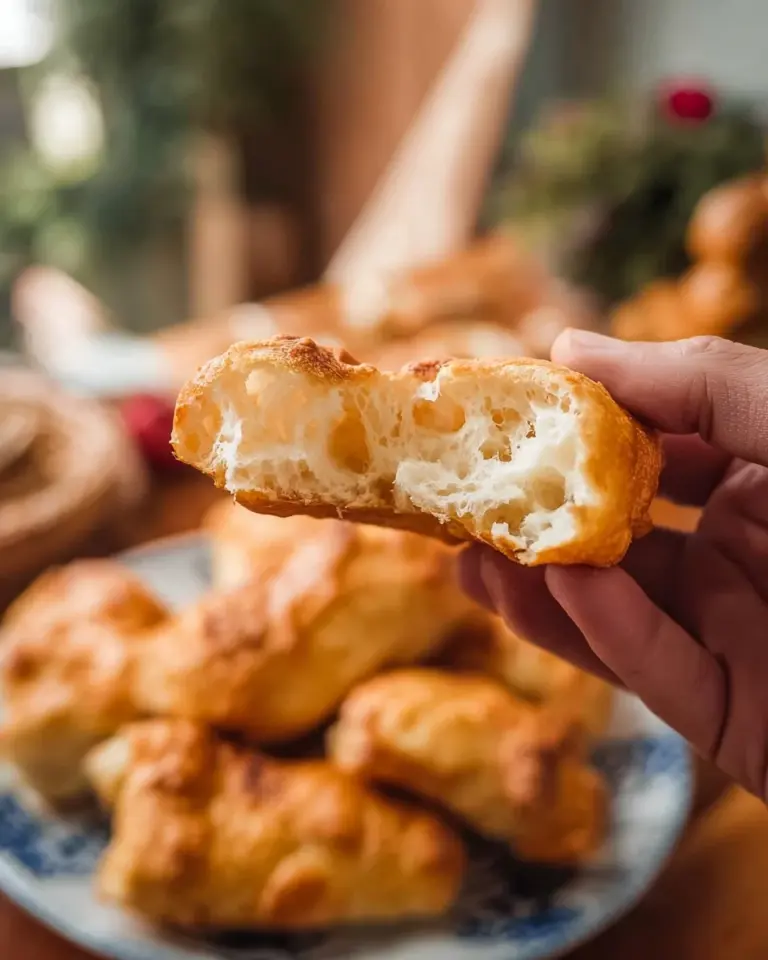 Crispy and airy Chinese doughnuts (Pa Tong Ko) served on a plate.