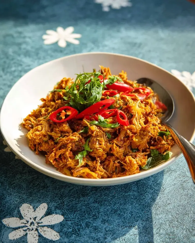 Hot Thai Tuna with Southern Thai Curry Paste served on a plate