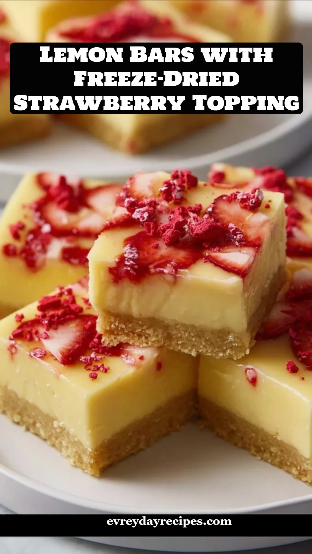 Lemon Bars with Freeze-Dried Strawberry Topping