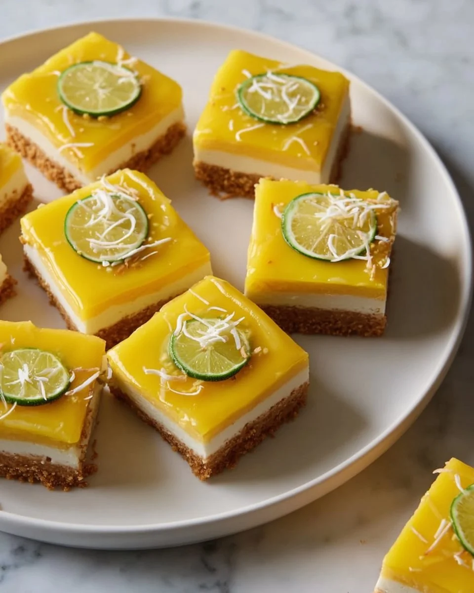 Mango Coconut Key Lime Bars