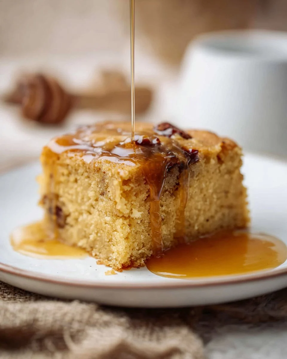 Delicious Maple Pecan Snack Cake with a rich maple glaze and crunchy pecans.