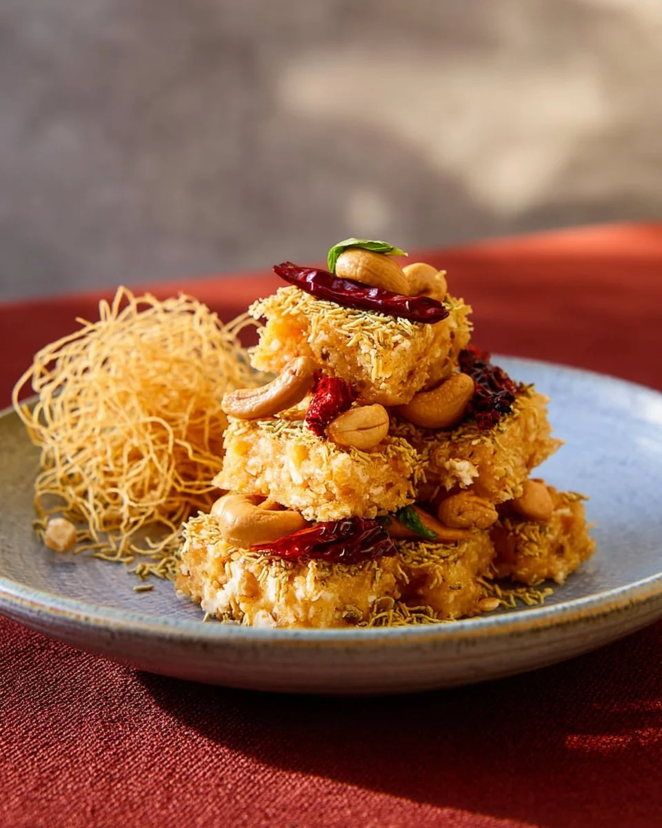 Mee Krob - Sweet and Sour Crispy Noodle Treats served in a bowl