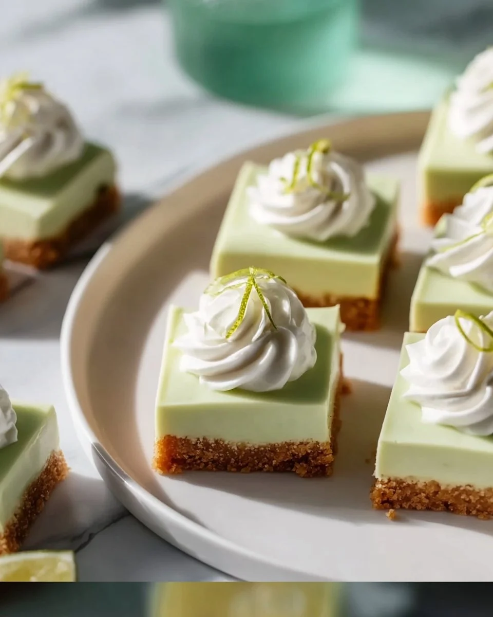 No Bake Key Lime Pie Bars - Refreshing dessert with a tangy lime flavor.