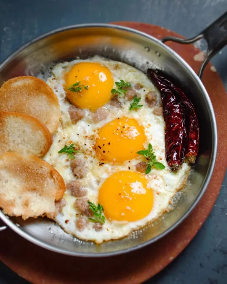 Thai Style Pan Eggs (Kai Grata) for a tasty and unique breakfast option