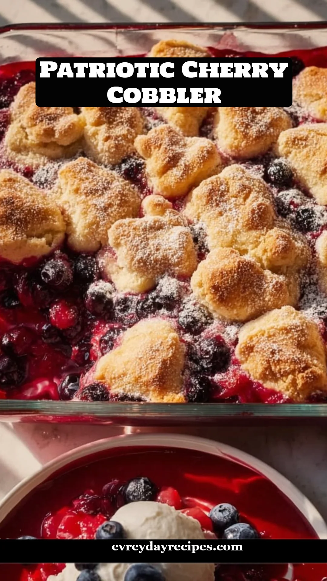 Patriotic Cherry Cobbler