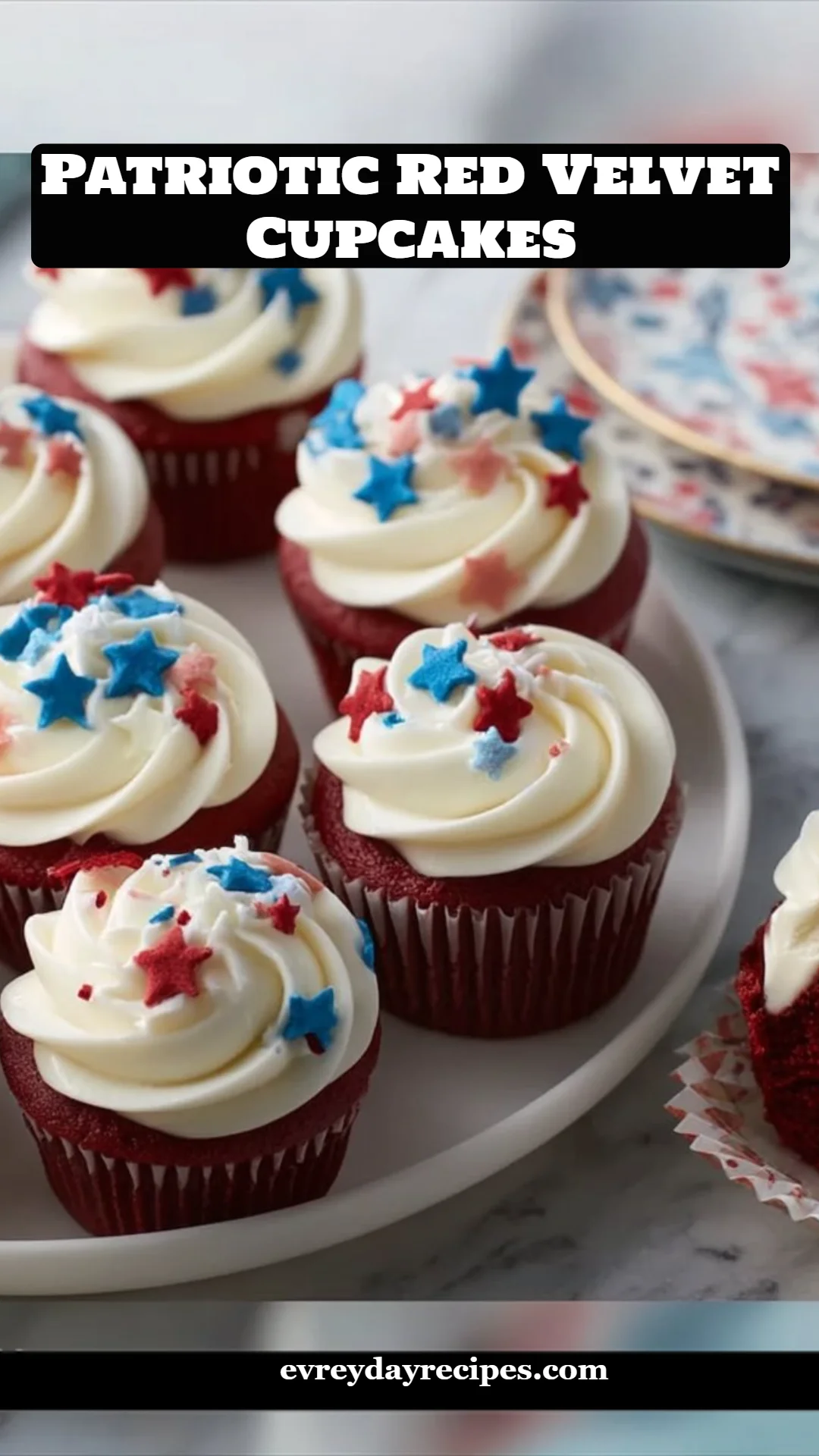 Patriotic Red Velvet Cupcakes