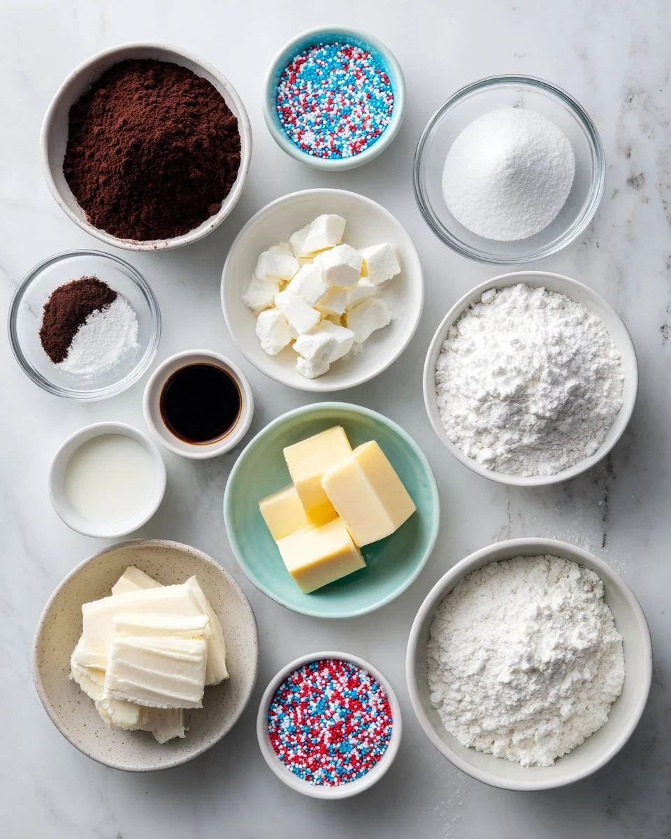 Patriotic Red Velvet Cupcakes