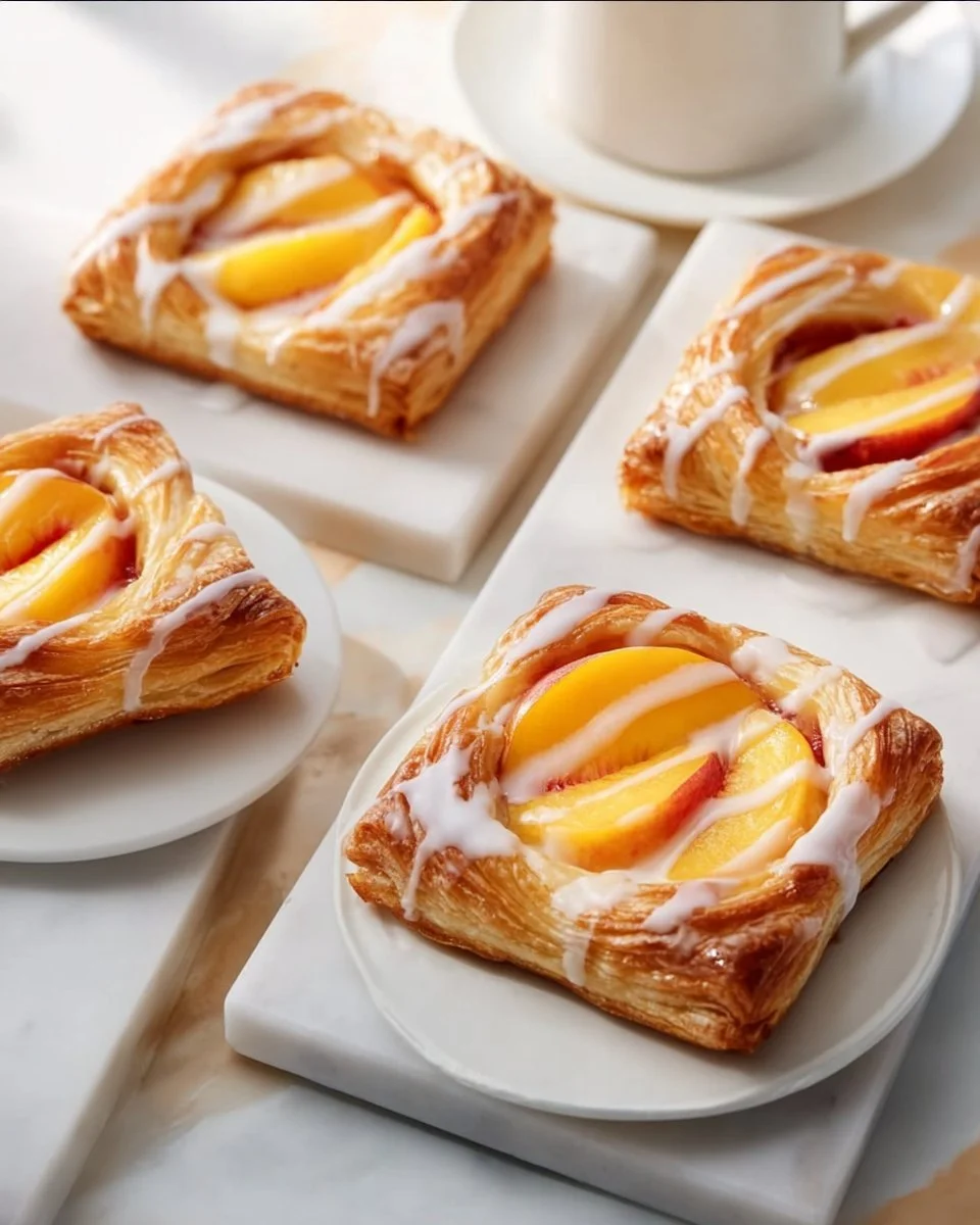 Peach Danishes with Glaze