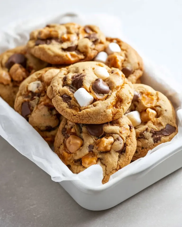 Delicious Peanut Butter Marshmallow Cookies on a baking sheet