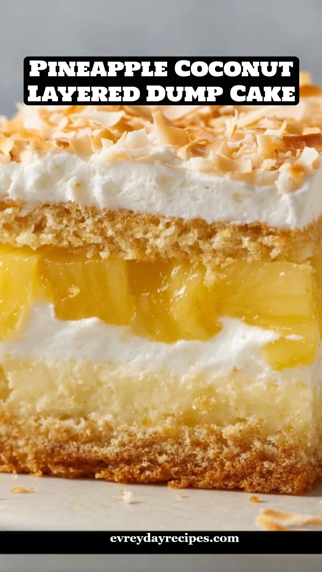 Pineapple Coconut Layered Dump Cake