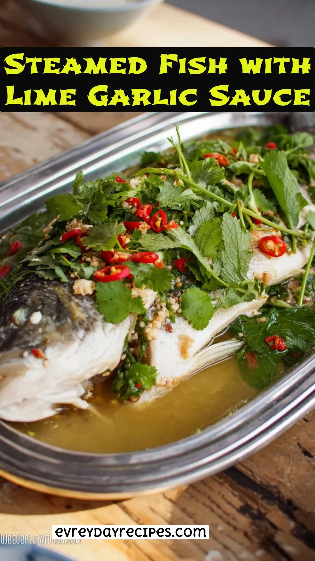 Steamed Fish with Lime Garlic Sauce