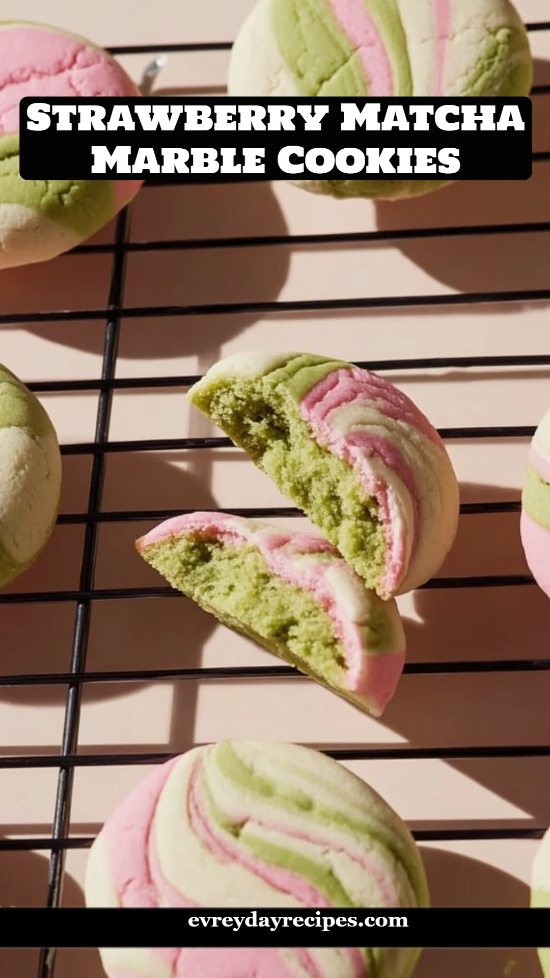 Strawberry Matcha Marble Cookies