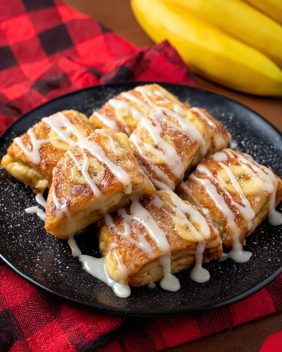 Delicious Thai Banana Roti served with chocolate sauce and banana slices