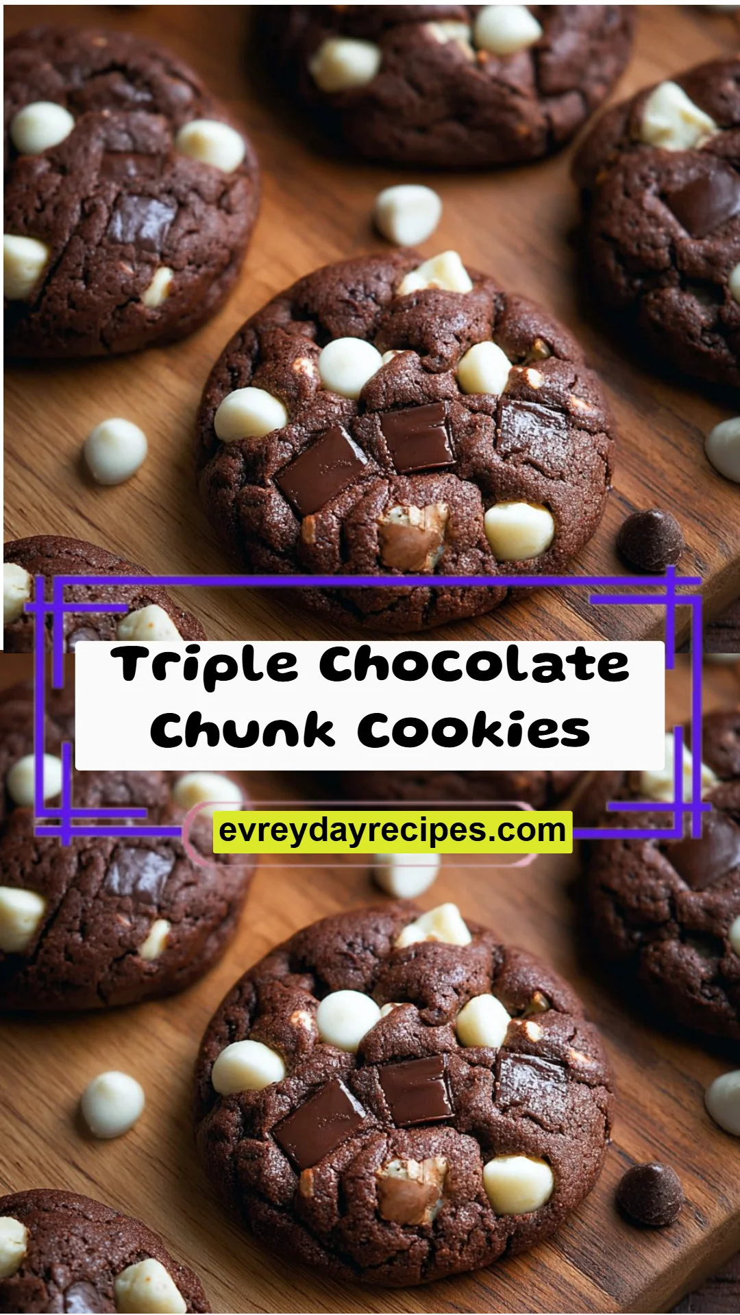Triple Chocolate Chunk Cookies
