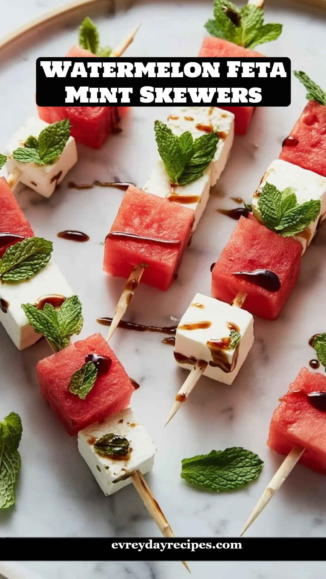 Watermelon Feta Mint Skewers