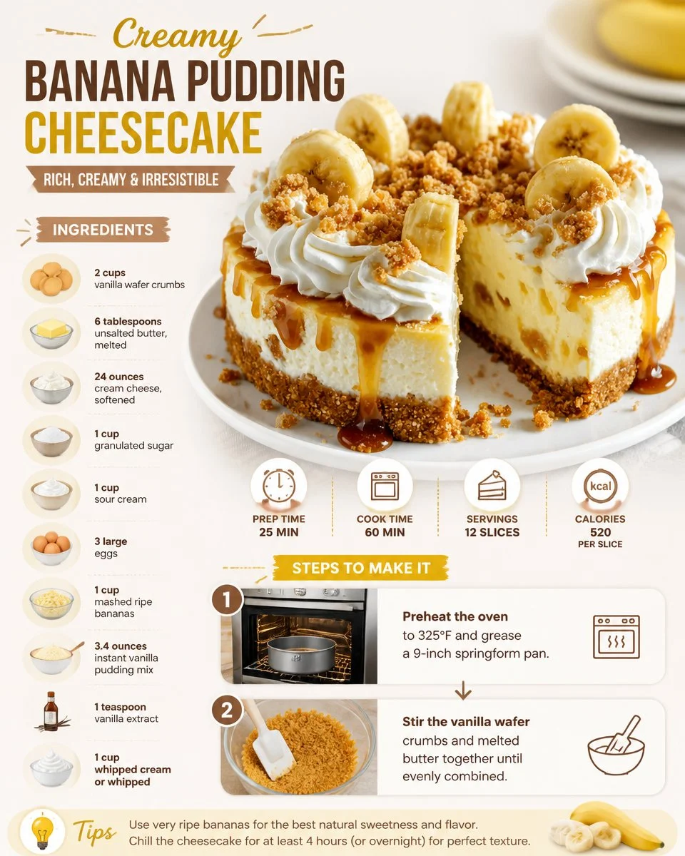 Creamy Banana Pudding Cheesecake
