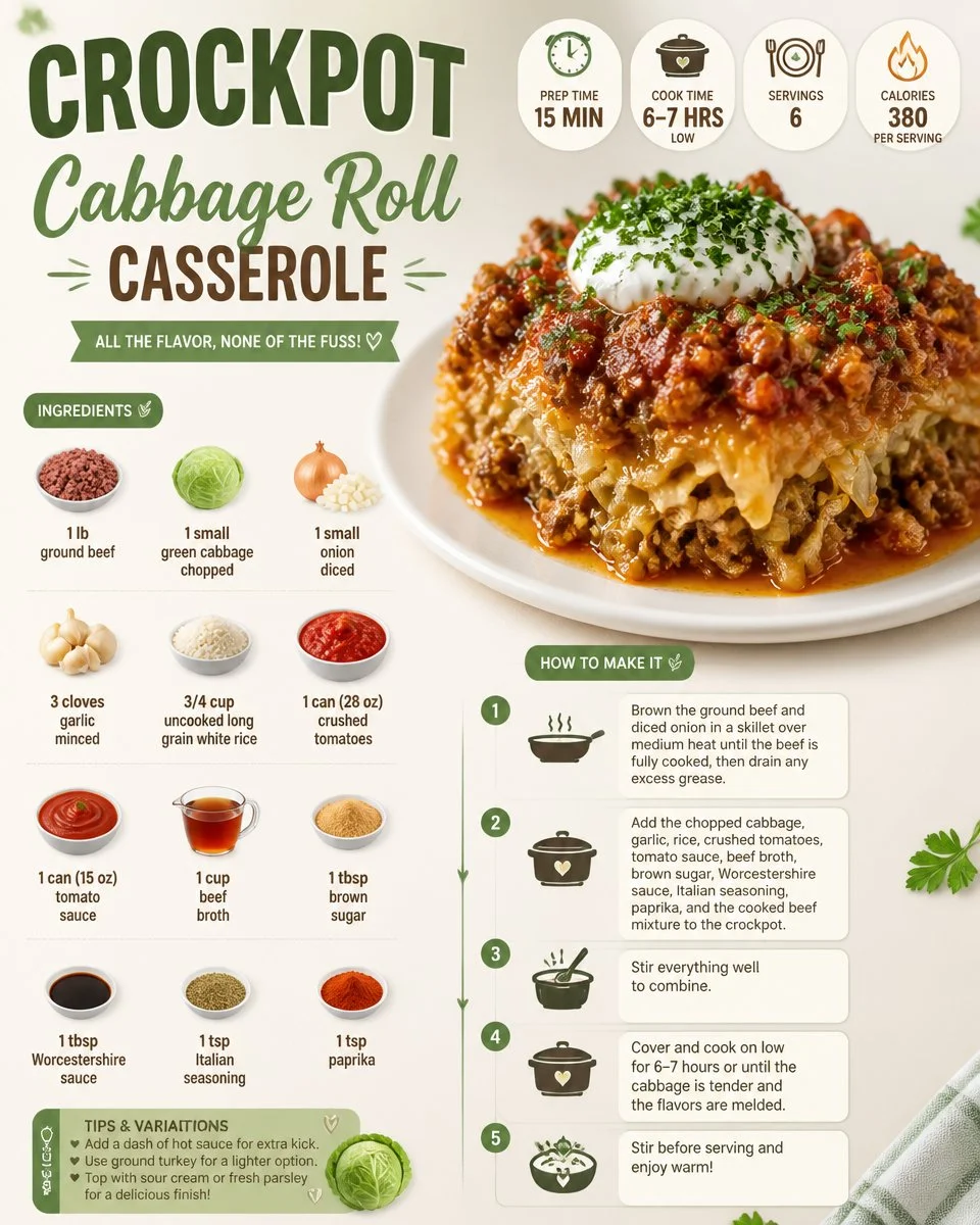 Crockpot Cabbage Roll Casserole