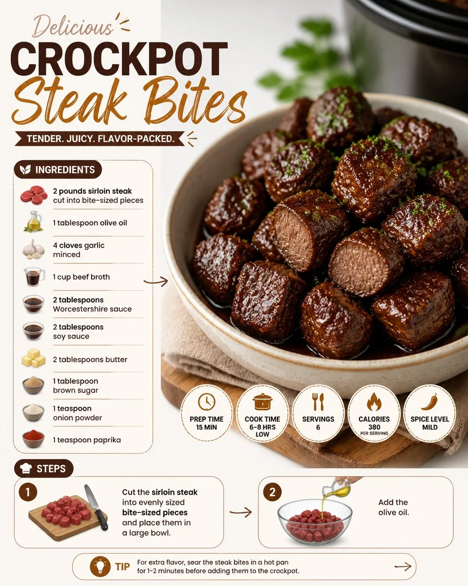 Delicious Crockpot Steak Bites