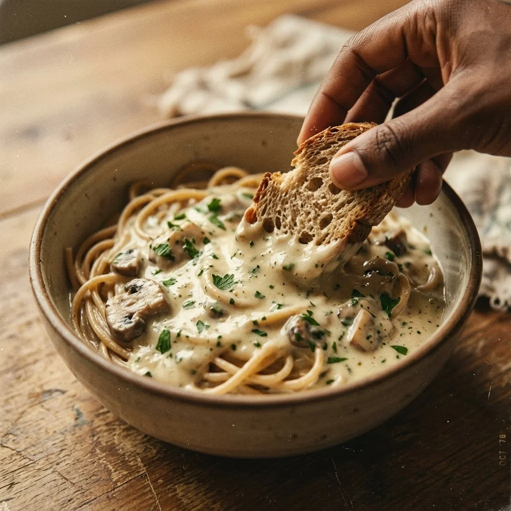 Healthy Alfredo Sauce made with nutritious ingredients for a lighter pasta dish