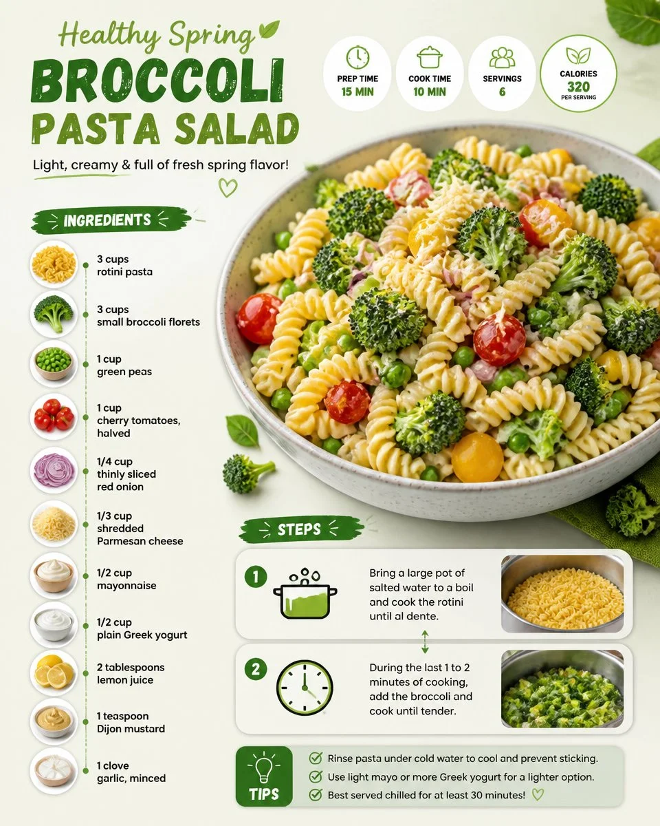 Healthy Spring Broccoli Pasta Salad
