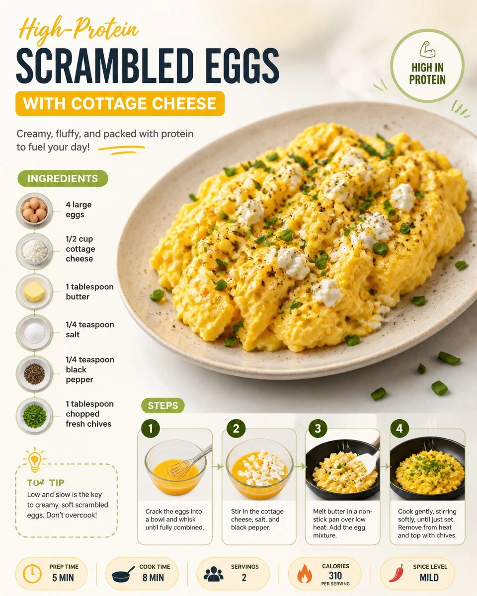 High-Protein Scrambled Eggs with Cottage Cheese