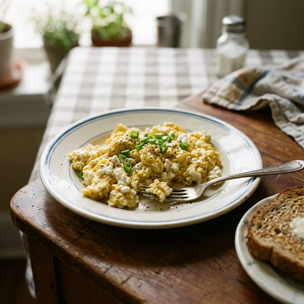 High-Protein Scrambled Eggs with Cottage Cheese