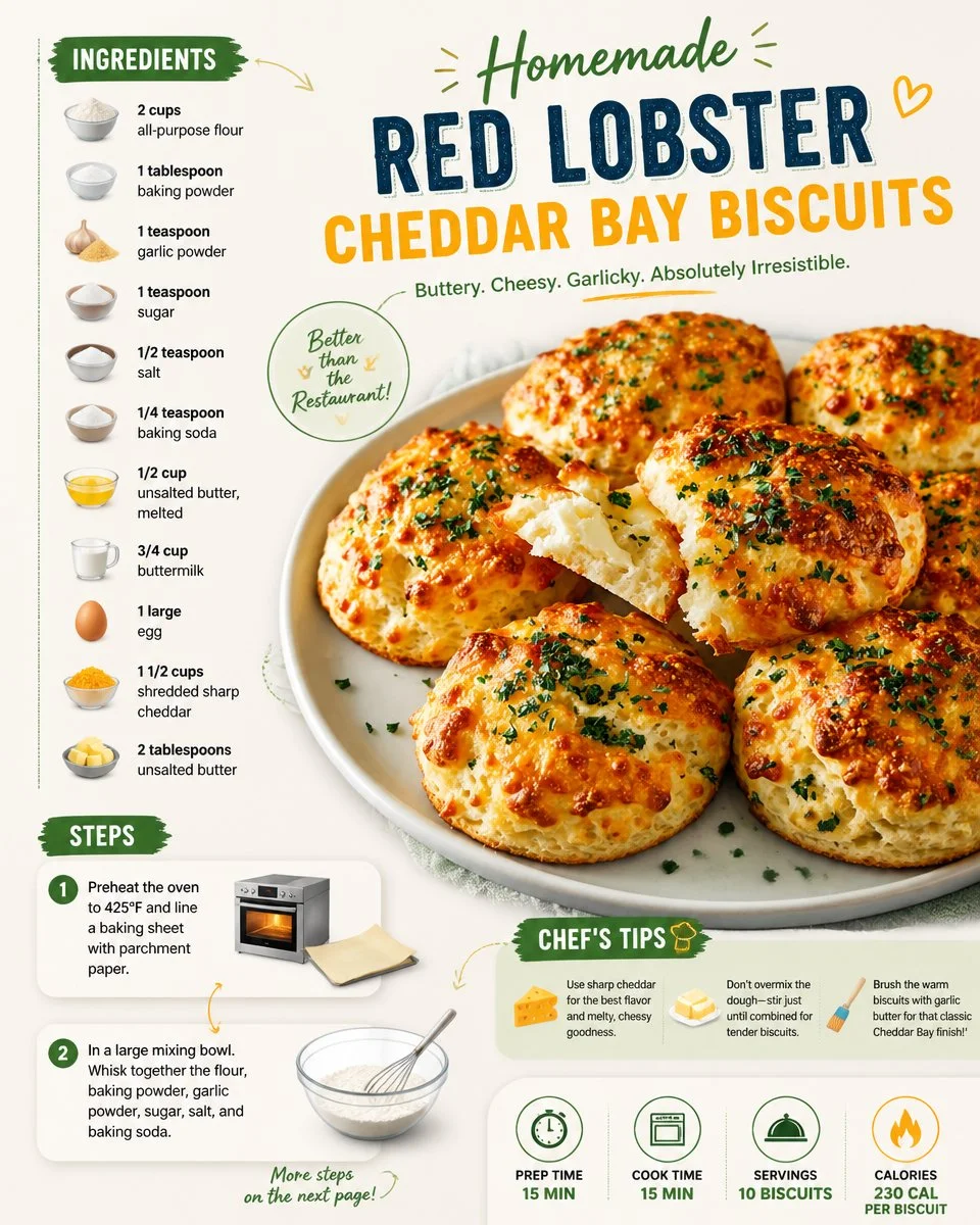 Homemade Red Lobster Cheddar Bay Biscuits