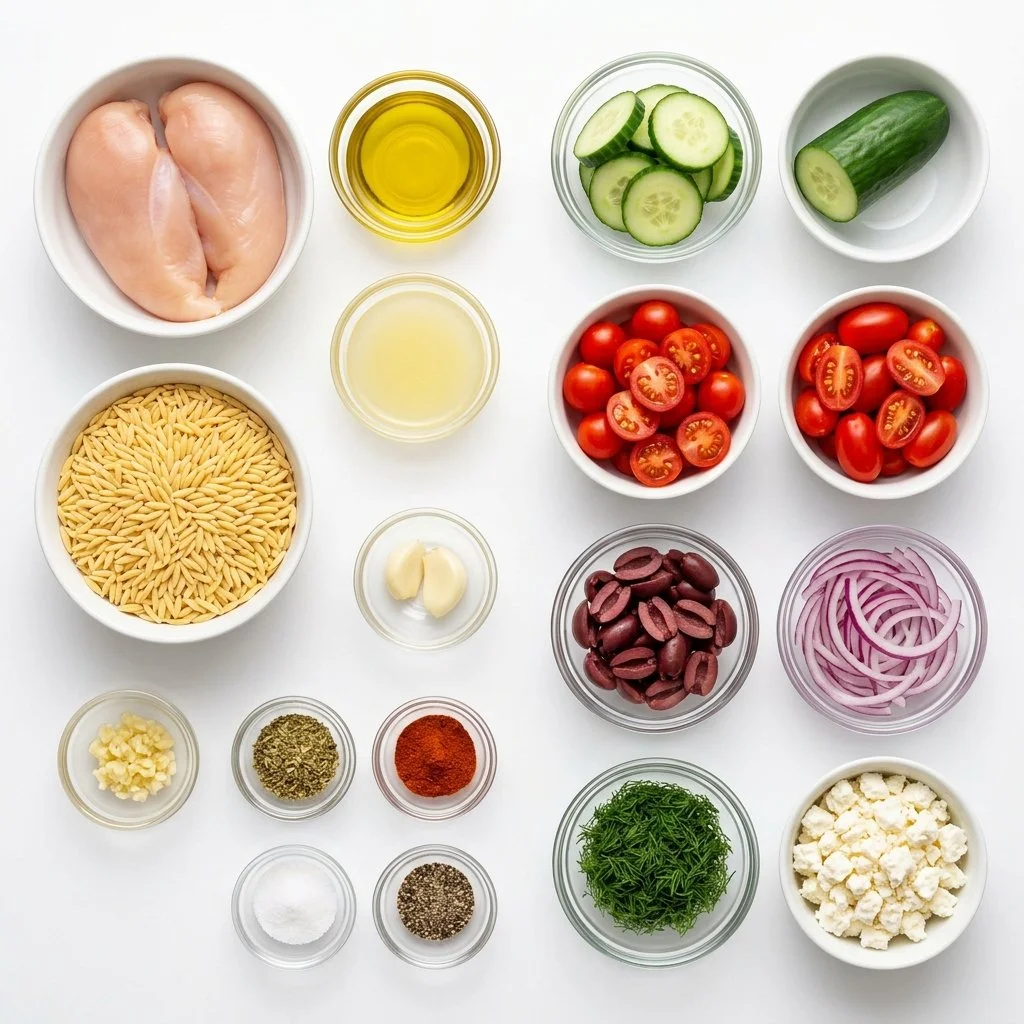 Mediterranean Chicken Orzo Bowl