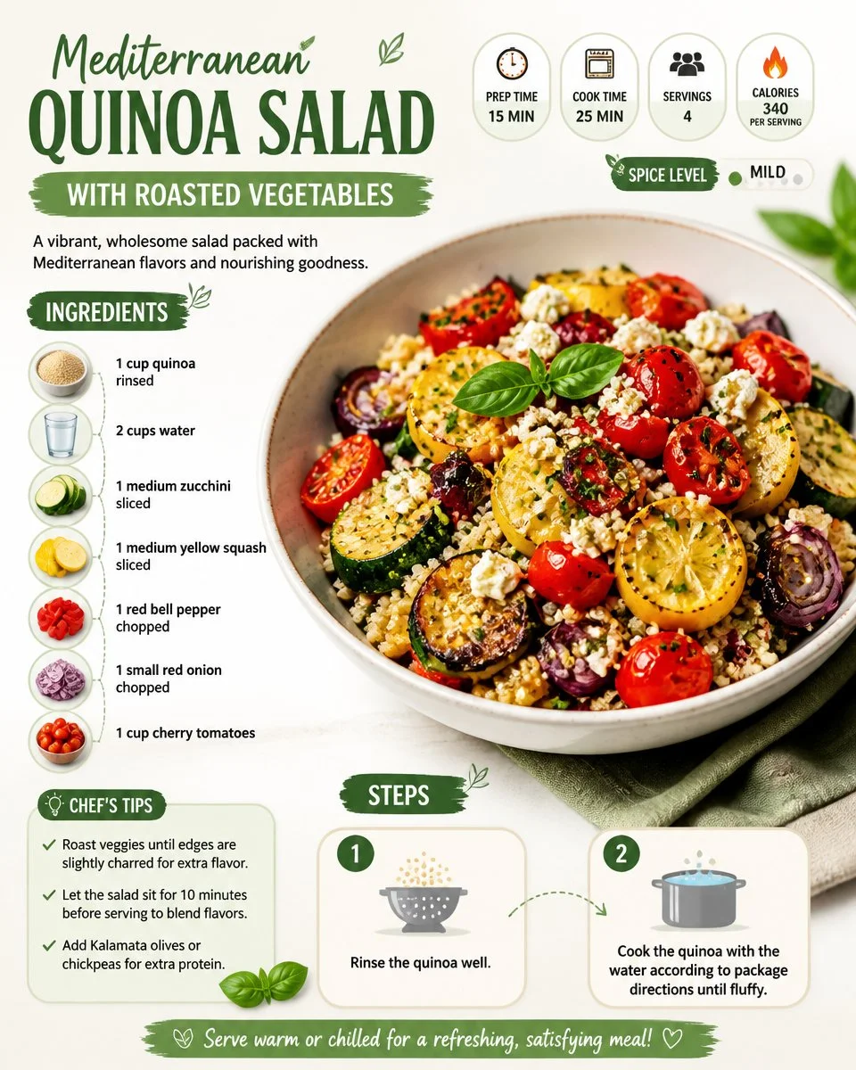 Mediterranean Quinoa Salad With Roasted Vegetables