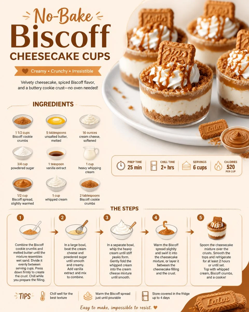 No-Bake Biscoff Cheesecake Cups
