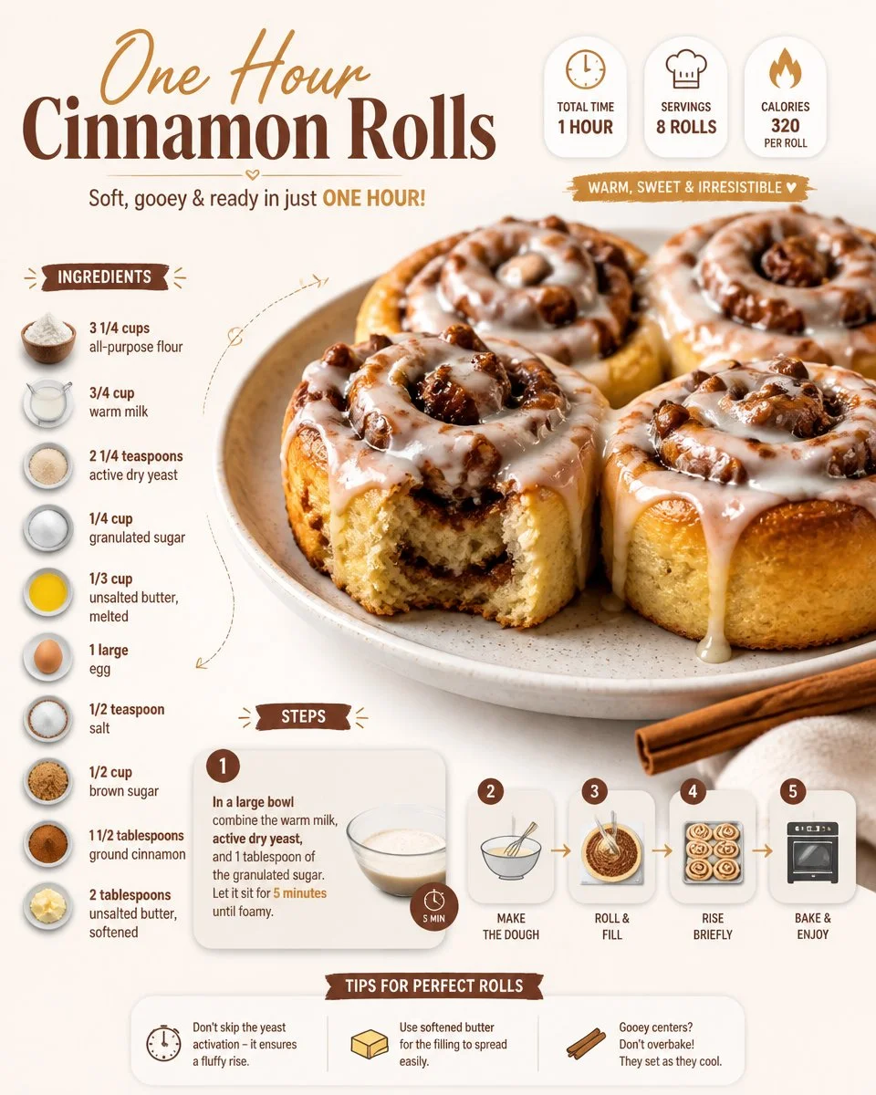 One Hour Cinnamon Rolls