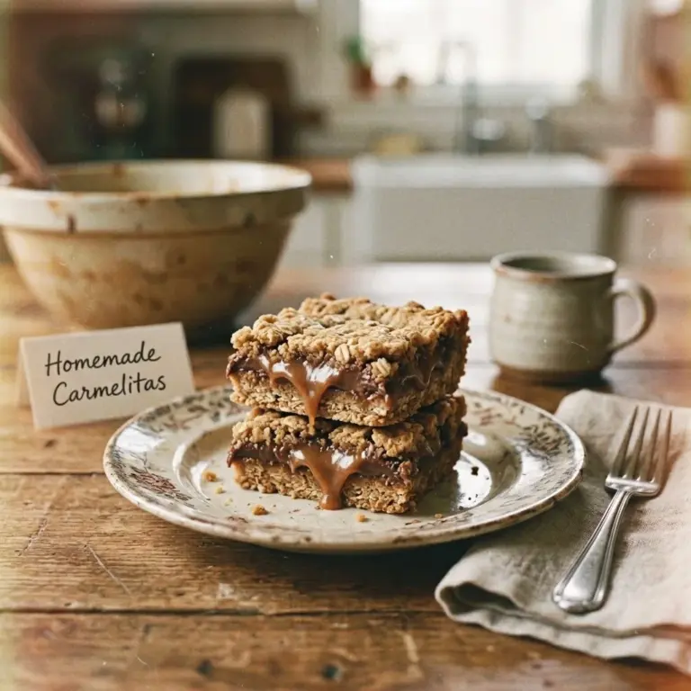 Delicious soft and chewy Carmelitas topped with chocolate and caramel.