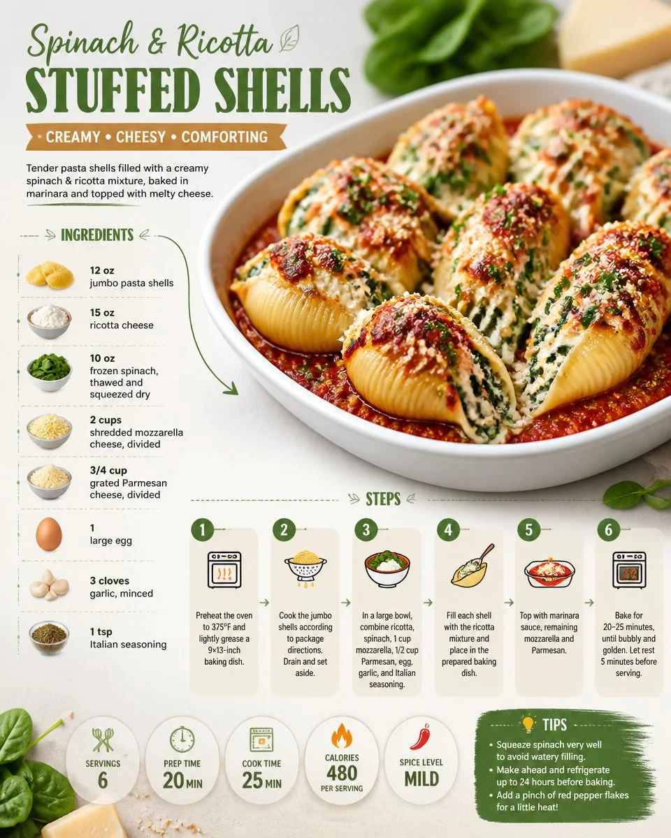 Spinach And Ricotta Stuffed Shells