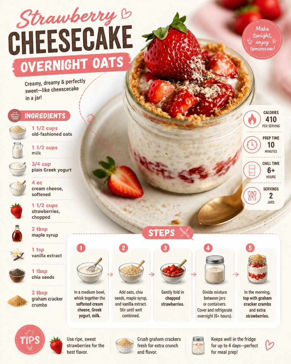 Strawberry Cheesecake Overnight Oats