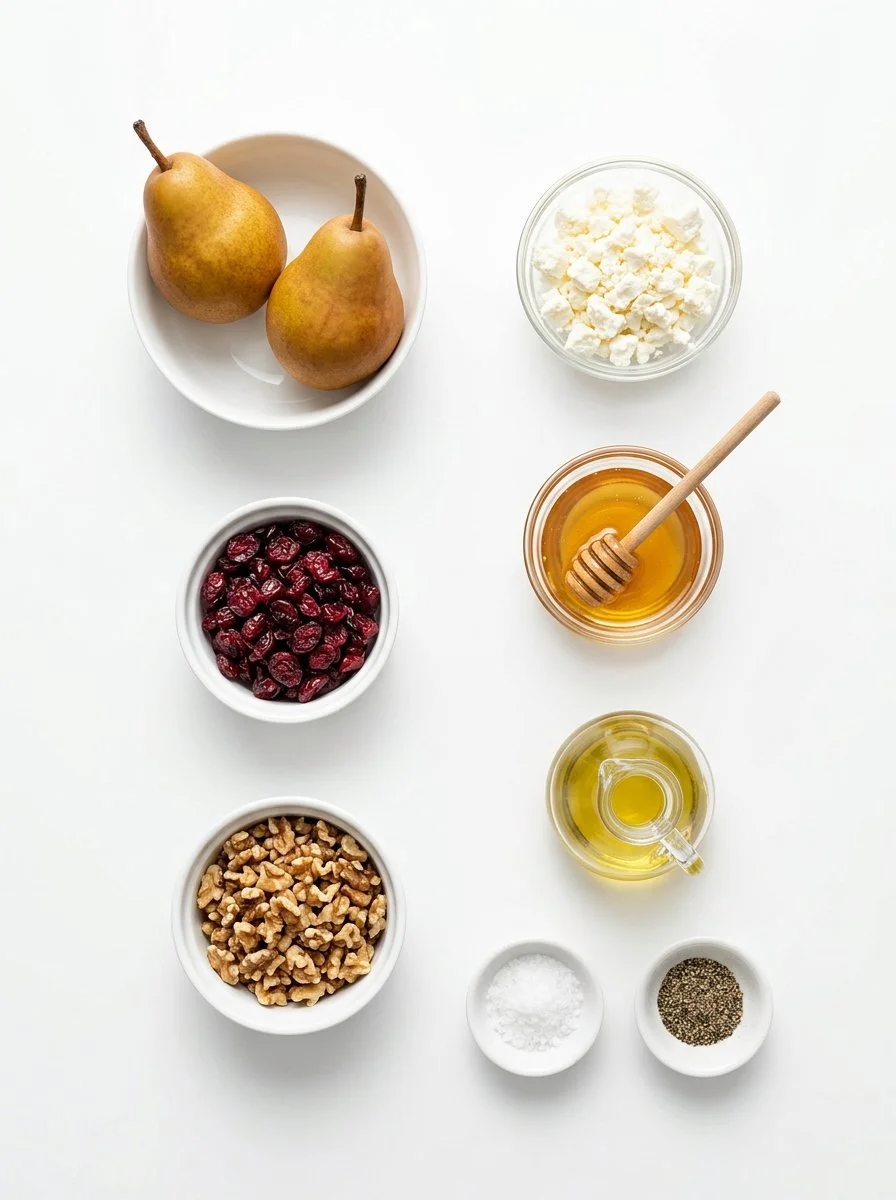 Baked Pears with Feta, Honey, and Cranberries