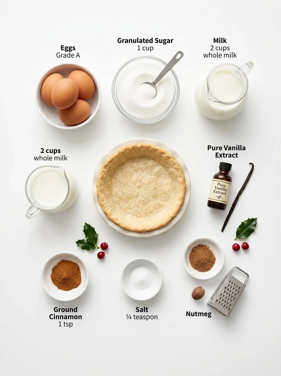 Christmas Eve Custard Pie with Cinnamon & Vanilla