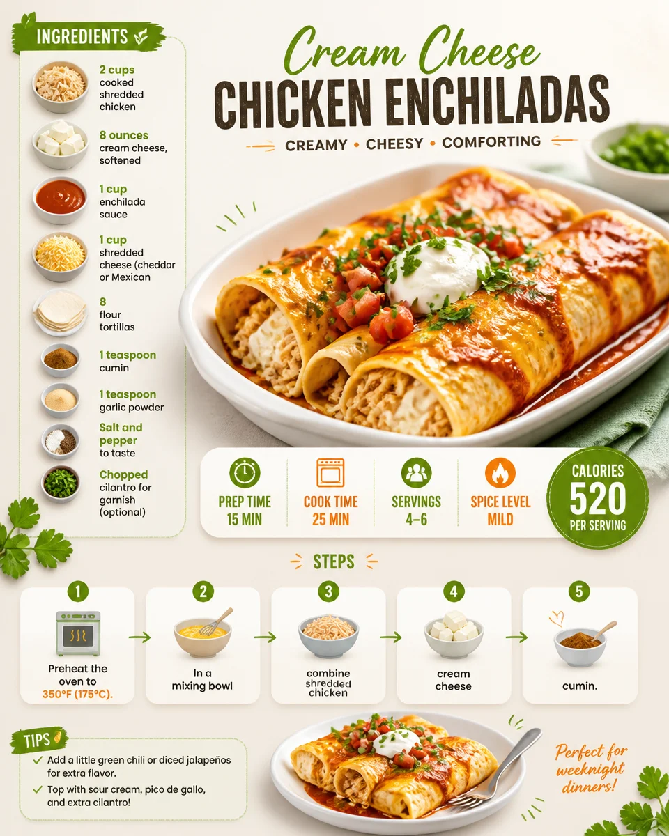 Cream Cheese Chicken Enchiladas