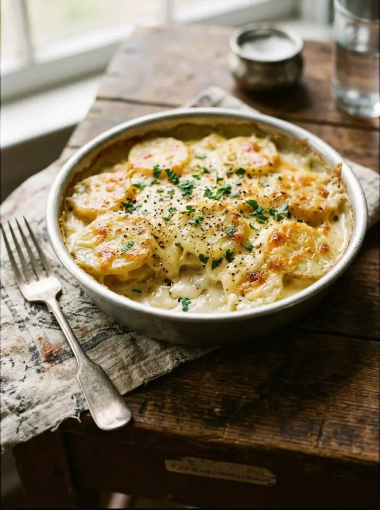 Creamy Ruth's Chris Potatoes served in a elegant dish
