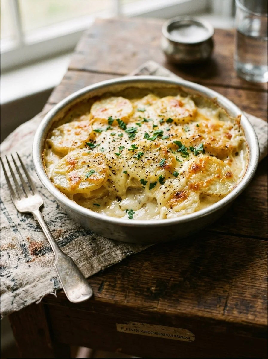 Creamy Ruth's Chris Potatoes served in a elegant dish