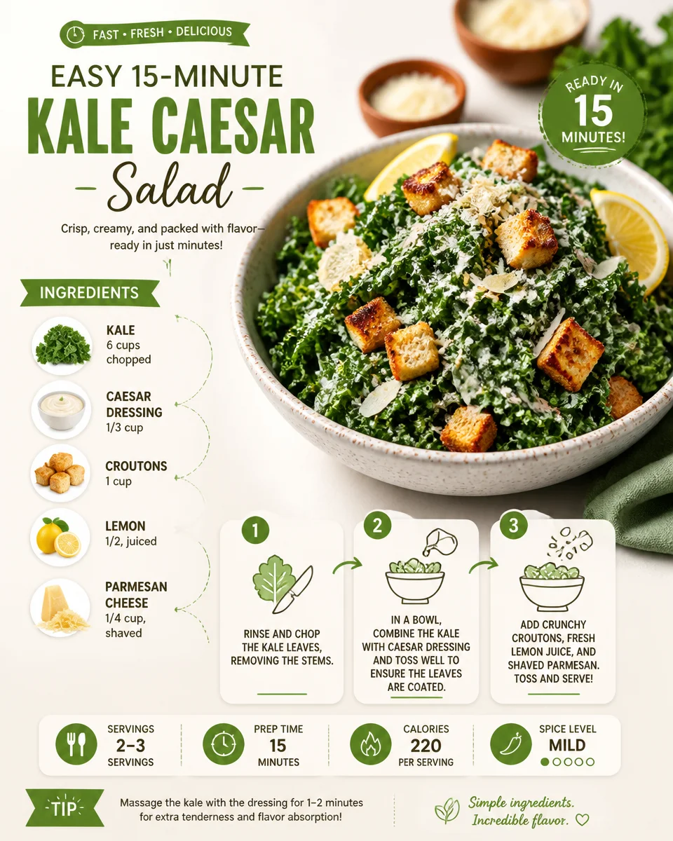 Easy 15-Minute Kale Caesar Salad